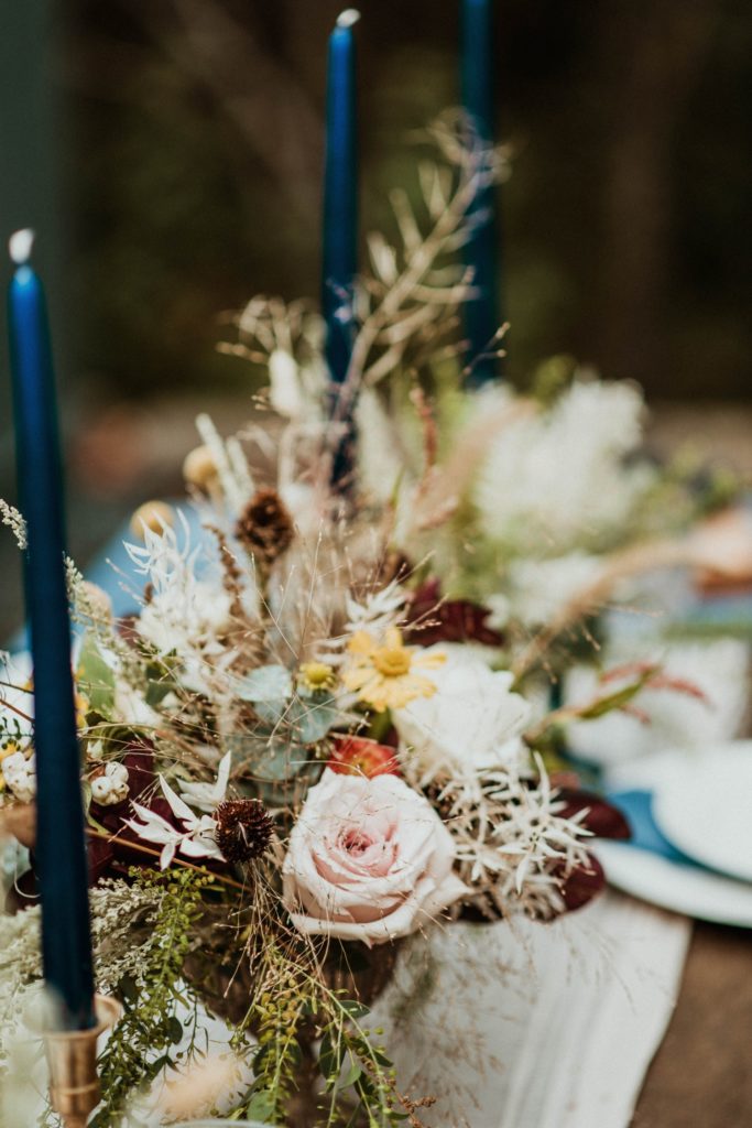 autumn outdoor elopement table setting
