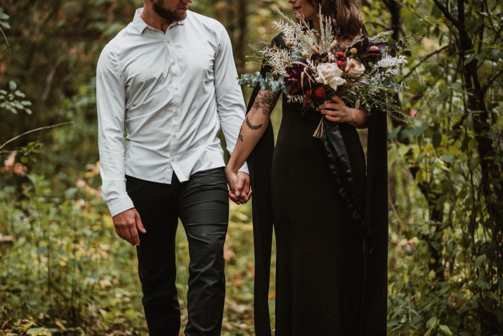 witchy forest Halloween wedding
