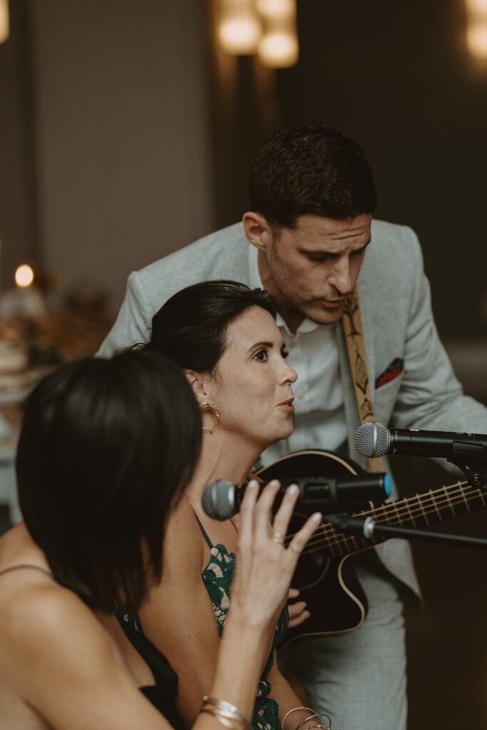 live musical group performing at evening wedding