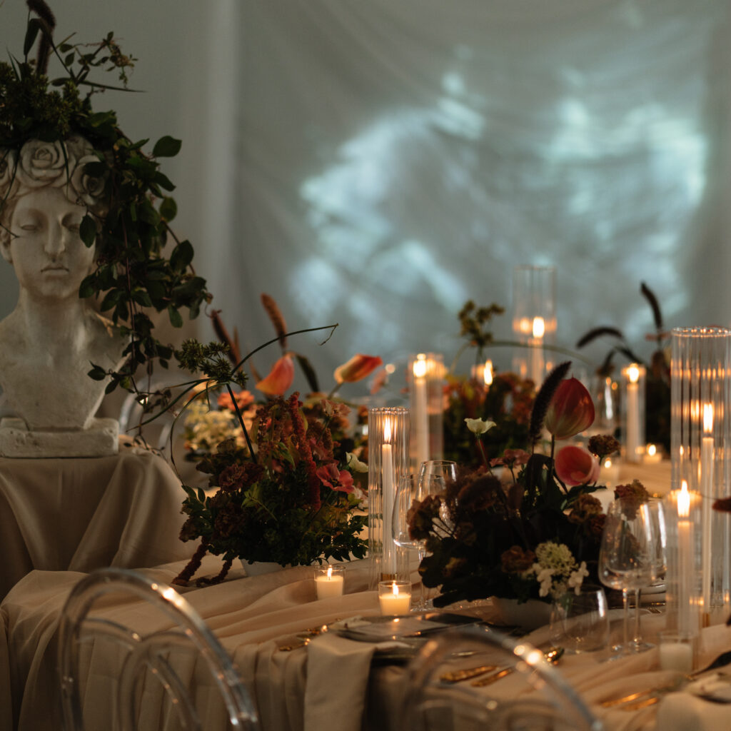 wedding reception projection art guest experience