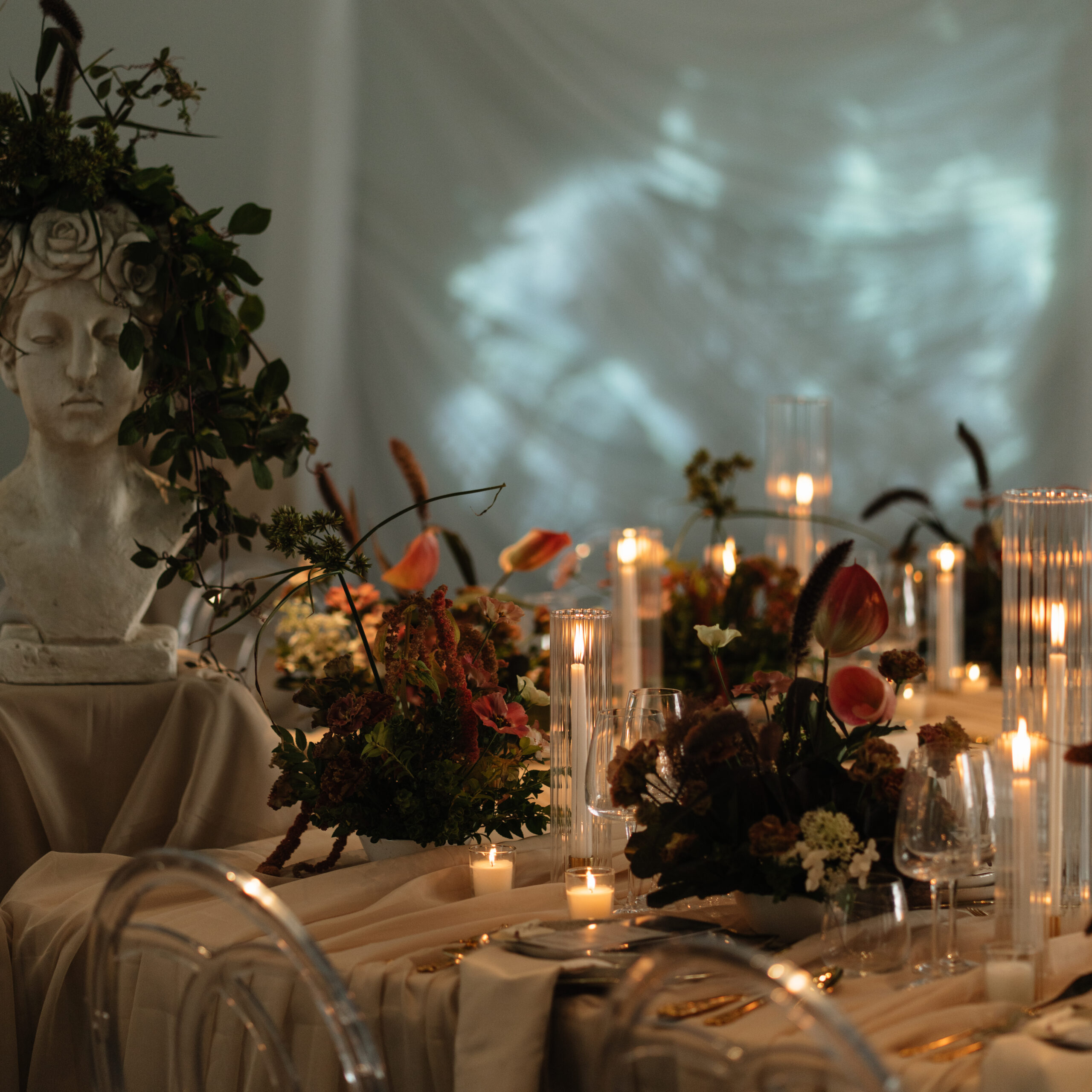 wedding reception projection art guest experience