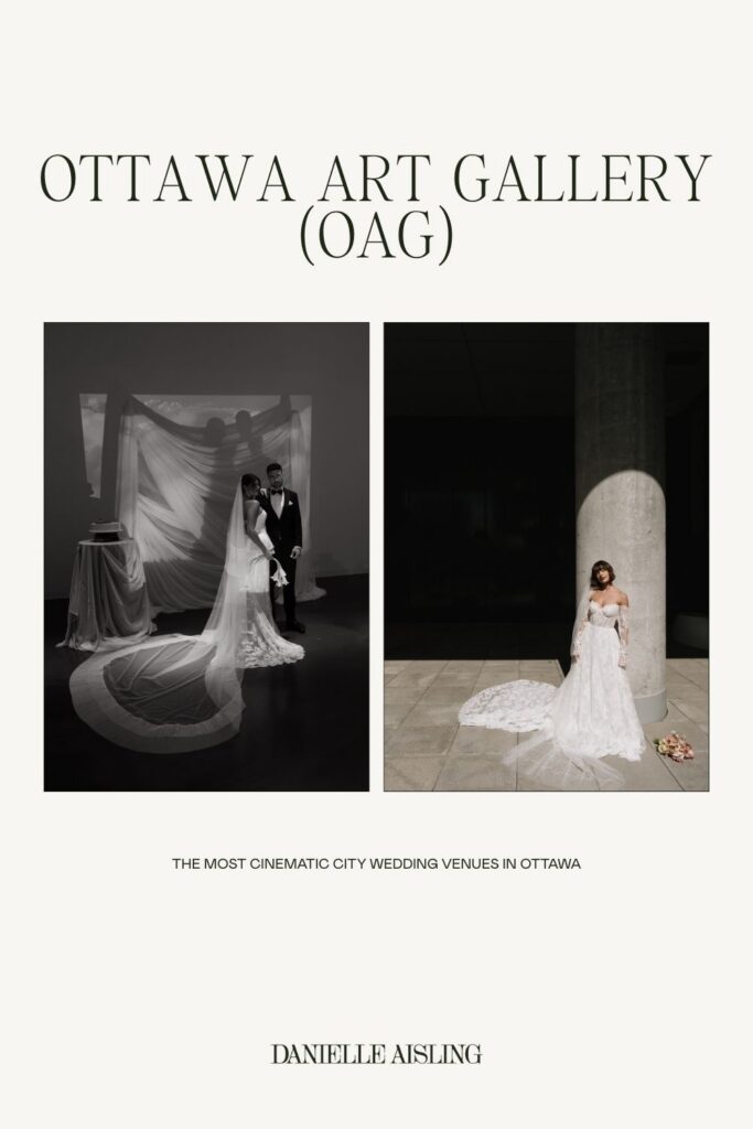 scenes from different art inspired weddings at OAG Ottawa